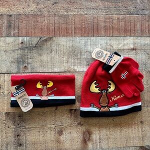 Rock Expedition Red Winter Set with Norway Moose Design